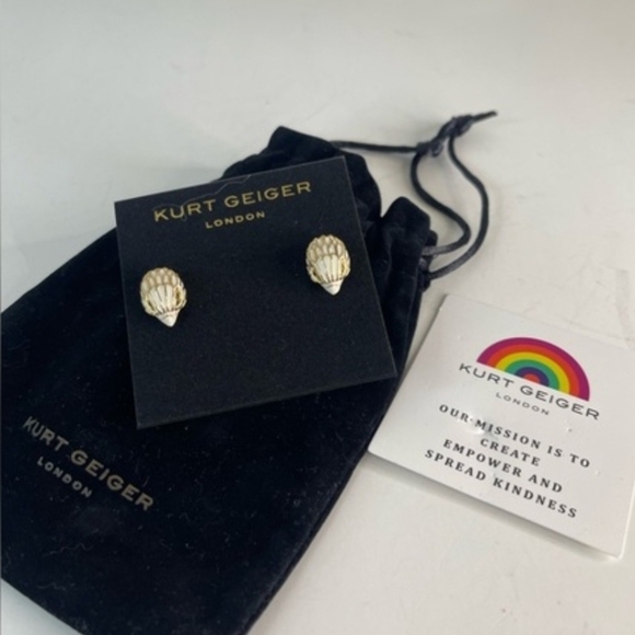 Kurt Geiger Gold & White Eagle Earrings - Picture 5 of 5